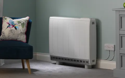 Electric radiator in a living room