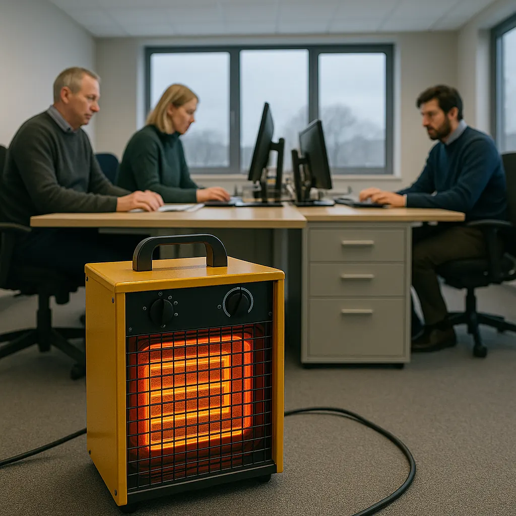 Office Works Using Temporary Heating  