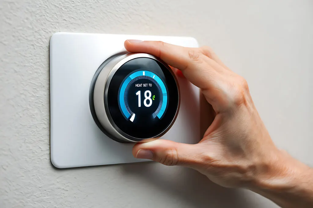 Thermostat showing optimal temperature