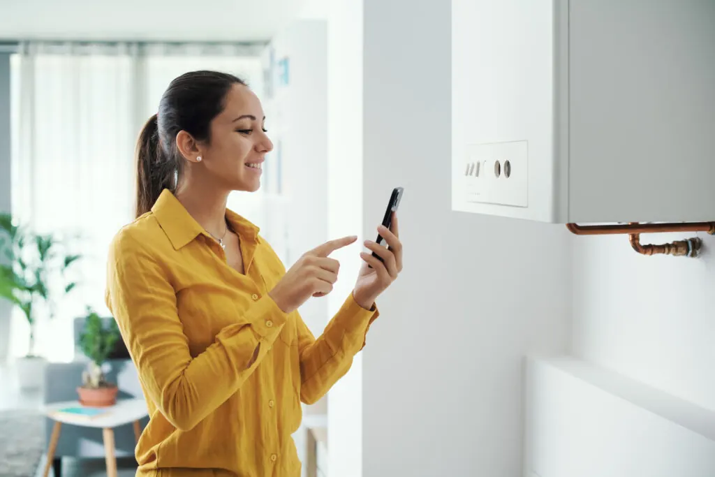 Customer looking at new boiler cost