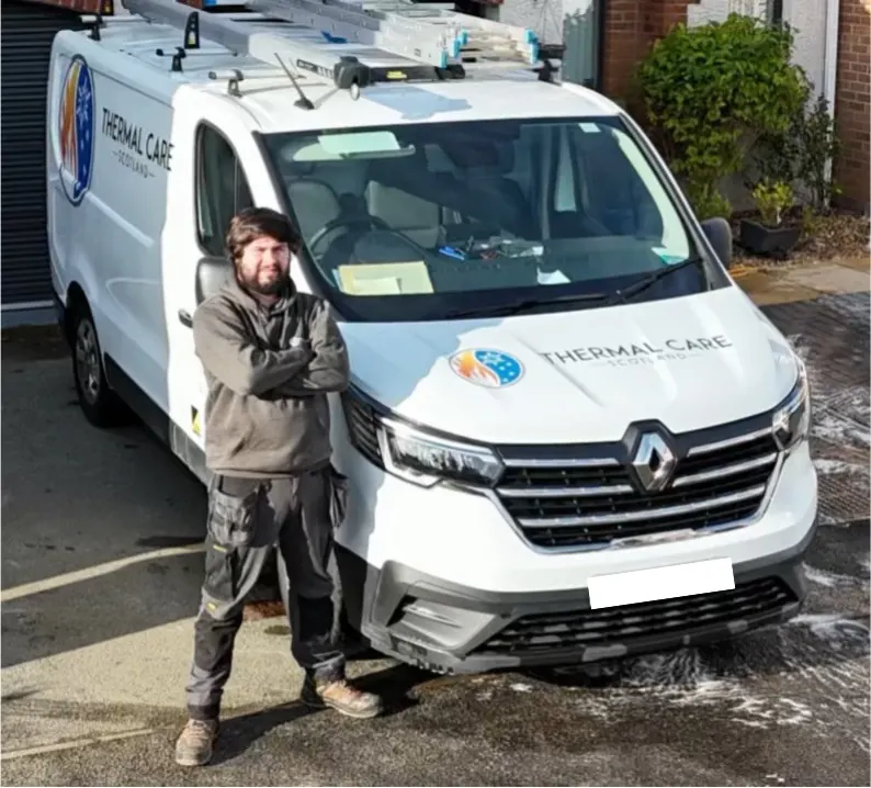 Thermal Care Scotland Gas Safe registered heating engineer with van ready for boiler service and repair calls across Scotland