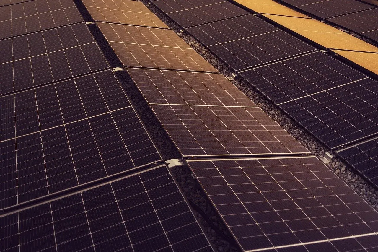 Solar panels on a Scottish roof under an overcast sky