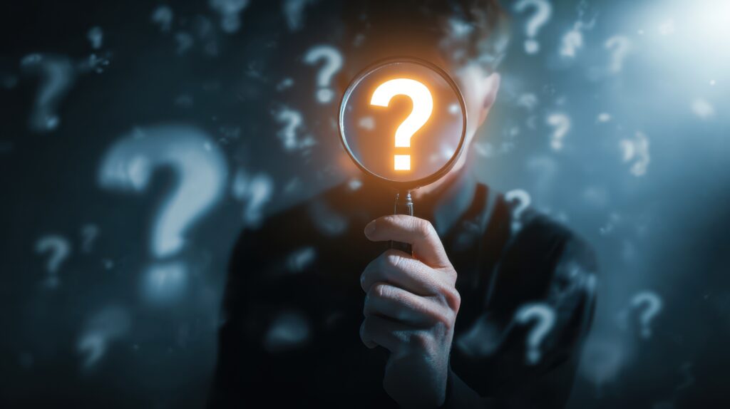 The Magnifying Glass with Glowing Question Mark